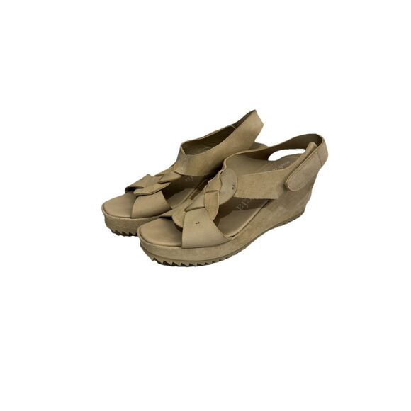 Pedro Garcia Finta Slingback Wedge Sandal Angora Castoro Size 40 /US 10 - Picture 1 of 10